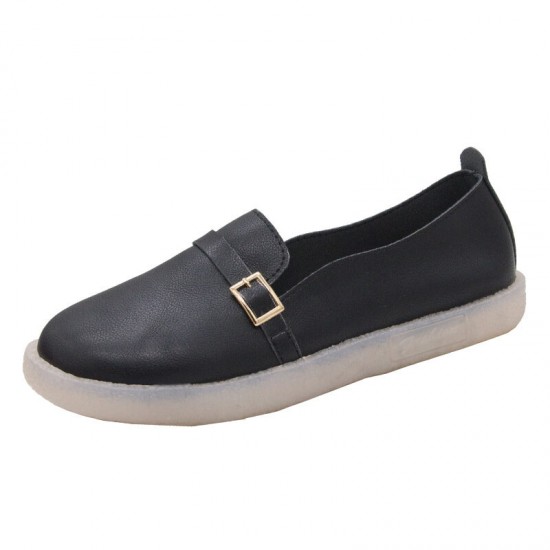 Women Lightweight Buckle Solid Color Soft  Slip On Casual Comfy Flats