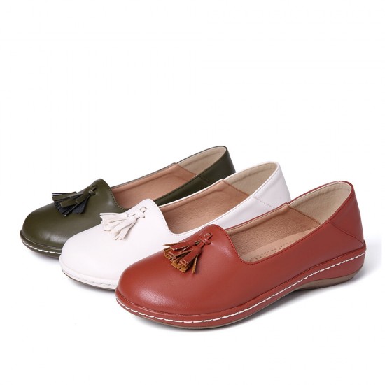 Women Tassel Solid Color Casual Casal Comfy Flats