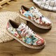 Women Folkways Printing Comfy Non Slip Casual Chunky Flats Shoes