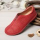 Women Round Toe Elastic Band Hollow Casual Flat Shoes