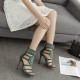 Women Roman Rhinestone Open Toe Party High Heels Pumps