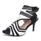 Plus Size Women Fashion Striped Hook & Loop Heeled Sandals