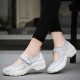 Women Mesh Breathable Hook Loop Platform Casual Sport Shoes