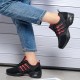 Women Mesh Splicing Suede Lace Up Sport Cushioned Sneakers