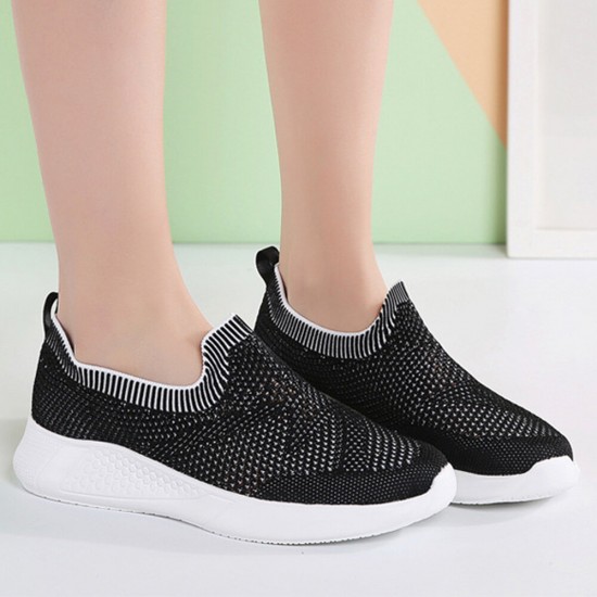 Women Casual Breathable Non-slip Mesh Cloth Slip-on Sneakers